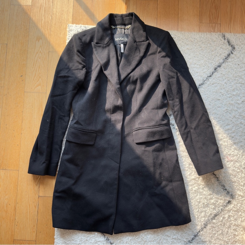 Max&Co Women's Black Coat 90% wool 10% cashmere